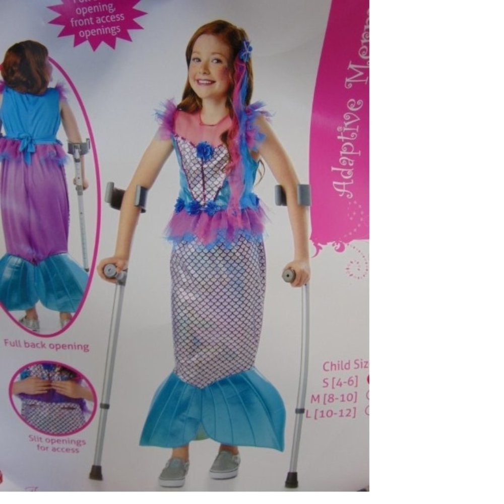 Mermaid Halloween Costume 4/6 Purple Green Long Dress & Hairpiece 2 Pc Girls